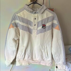 Fila Cream and Gray Pullover Jacket